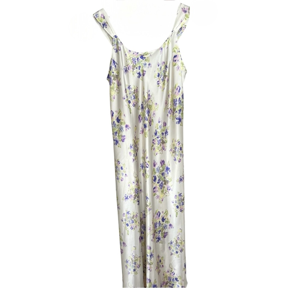 Natori for Saks Fifth Avenue Cream and Purple Floral Print Slip Dress Chemise 1X - Picture 16 of 16